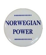 Norwegian Power Pin For Lapel Shirts Coats Purses etc 2.25” Round - $9.59