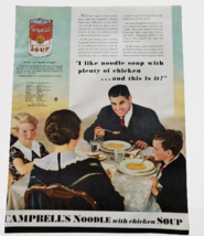Campbell&#39;s Chicken Noodle Soup Dinner For The Family Vintage Print Ad 1934 - £11.82 GBP