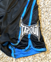 Vintage Tapout Shorts Mens Medium Black Blue Basketball Dazzle Athletic MMA Gym - £22.71 GBP