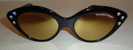 Victoria&#39;s Secret VS0009 Black Gold Rhinestone New Women&#39;s Cat Eye Sunglasses - £77.09 GBP