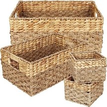 Rustic Home Resources Storage Basket Wicker Baskets For Organizing Set Of 4 - £48.78 GBP