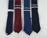 Club Room &amp; Bar III Mens Classic Lot of 4Assorted Ties Blue/Red-OS - £21.32 GBP