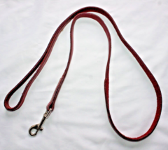 Full-Grain Leather Dog Leash Red 4&#39; X 1/2&quot; W - £8.29 GBP