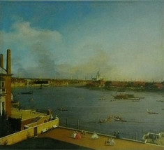 London: the Thames &amp; the City of London from Richmond House  - Canaletto - Frame - £26.12 GBP