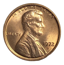 1972 S Lincoln Memorial Cent Red BU - £0.98 GBP