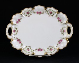 Haviland Limoges Schleiger 1140 Pink Rose Wreath Oval Platter, Open Hand... - £27.59 GBP