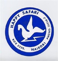 Happy Safari  Luggage Label / Sticker Nairobi Kenya Africa Winged Animal - $13.86