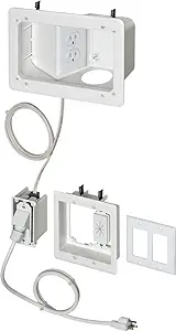 Tvb712Bk-1 Angled Box In-Wall Wiring Kit, Pre-Wired Tv Bridge, 2-Gang, White, 1- - £177.29 GBP