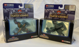 2002 Corgi Fighter Scramble Diecast Planes Supermarine Spitfire & Gray w/ Stars - $29.95