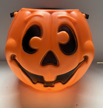 VTG Grand Venture Blow Mold Jack-O-Lantern Pumpkin Halloween Candy Bucket - £14.90 GBP