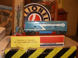 Lionel #3530 GM Generator Car, Light pole, instructions, original box - £176.33 GBP