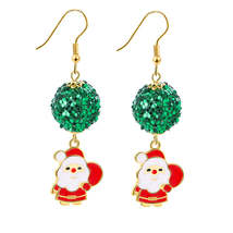 Red &amp; Green 18K Gold-Plated Sequin Santa Claus Drop Earrings - £10.41 GBP