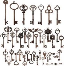 Skeleton Key Pendants Antiqued Copper Big Keys Large Wedding Favors Steampunk 42 - £19.34 GBP