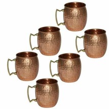 Hammered 100% Copper Moscow  Beer Mug Cup Barware Best for Parties 450ml 6 Pcs - £65.90 GBP