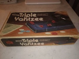 Vintage 1978 Deluxe Triple Yahtzee Game E.S. Lowe COMPLETE - £19.70 GBP