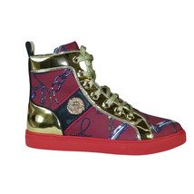 Mens High Top Shoes FIESSO by AURELIO GARCIA Chain Medusa Celebrity 2421 Red image 7
