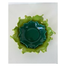 Vintage Johannes Brahm California Art Pottery green Center console bowls, 2 pcs - £37.84 GBP