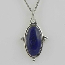 Sólido 925 Plata de Ley Lapis Lazuli Collar con Colgante Mujeres PSV-2072 - £27.39 GBP+