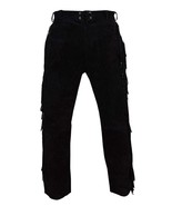 Mens Real Buckskin Suede Leather Black Pant Fringes Red Indian Reenactment - $178.34 CAD