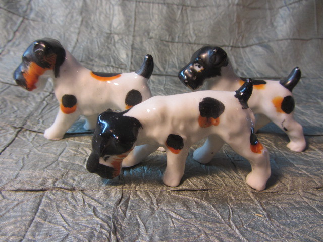 Primary image for 3 Vtg Fox Terrier Porcelain Miniature Figurines, Dog Figurines, Set Figurines