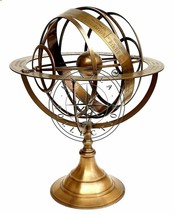 18&quot; Vintage Armillary Sphere Brass Finish Nautical Astrolabe Globe Collectible - £208.65 GBP