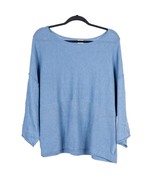 Pure Jill Sweater S Women Blue Pocket Light Cotton Cashmere Wide Neck Se... - £20.51 GBP