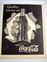 1943 Ad Coca Cola World War II Ad Quality Carries On - $8.99