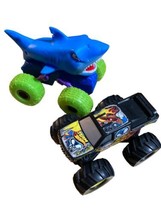 Lot of 2 Monster Trucks ~ Hot Wheels Firestorm, Adventure Force Shark Ve... - $11.83