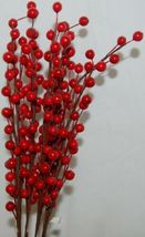 Unbranded Red Holly Berry Stems 16 Inches Set Of Five Decoratations image 4