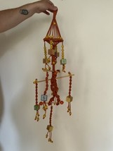 vintage macrame baby wall hanging or mobile Baby Decor W Vintage Wood Bl... - $38.60