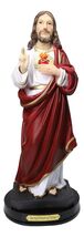 Catholic Sacred Heart of Jesus Christ in Scarlet Red Robe Statue With Ba... - $42.99