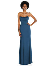 After Six 6859...Strapless Princess Line Lux Charmeuse Mermaid Gown..Blue..Sz 00 - $94.05