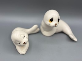 Vtg Oxford Ceramic Seal Figurines Set Of 2 White Made In Mexico 1970s Decor - $242.96 MXN