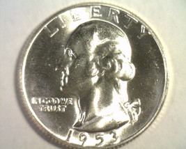 1953-S WASHINGTON QUARTER GEM UNCIRCULATED+ GEM UNC.+ NICE ORIGINAL COIN - $42.00
