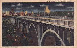 Akron Ohio OH Main Street Viaduct Postcard A22 - £2.35 GBP