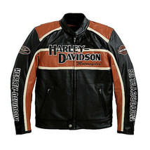 Classic Genuine Leather Biker Rider Motorcycle Retro Style Jacket In Orange - £107.95 GBP