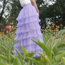 Purple Layered Tulle Maxi Skirt Women Custom Plus Size Fluffy Tulle Skirt image 2