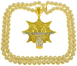 Gang Collier Neuf Strass Pendentif 91.4cm Long Tournesol Glo Serti &#39;Glory &#39; - £83.79 GBP