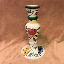 Vintage Ceramic Candlestick-Jay Ceramics-Tuscany Pattern Fruits &amp; Flowers - $13.86