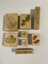 Lot of 8 Hero Arts Wooden Rubber Stamps - Leaf Theme - £10.70 GBP