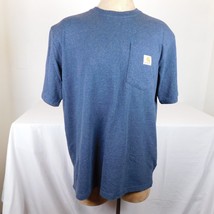 Carhartt Mens Blue T-Shirt Short Sleeve Front Pocket Crew Neck Pullover ... - $14.52
