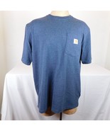 Carhartt Mens Blue T-Shirt Short Sleeve Front Pocket Crew Neck Pullover ... - $14.52