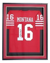 Joe Montana Signé Encadré Personnalisé Rouge Pro Style Football Jersey JSA - $581.05
