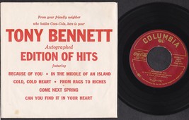 Tony Bennett 45 RPM 7&quot; EP &amp; PS Coca-Cola Promo - Columbia ZTEP-26851 - £9.63 GBP
