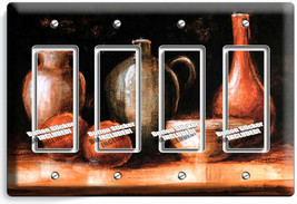WESTERN COUNTRY RUSTIC POTTERY WINE JUG 4 GFCI LIGHT SWITCH PLATES KITCH... - $20.45