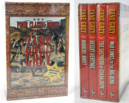 Zane Grey 4 Classic Book Box Set Western Frontier New Sealed - $54.24 CAD