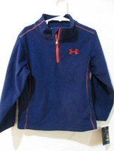NWT Under Armour Boys Logo Blue Orange Pull Over Fleece Sweatshirt Jacke... - $14.84