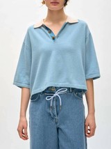 White + Warren Cashmere Cropped Polo Shirt Size S - $259.38