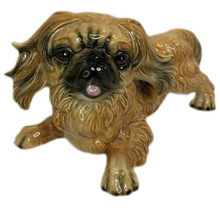 VINTAGE 12&quot; GOEBEL PEKINGESE PLAYFUL PUPPY LARGE DOG FIGURINE WEST GERMANY - £224.21 GBP