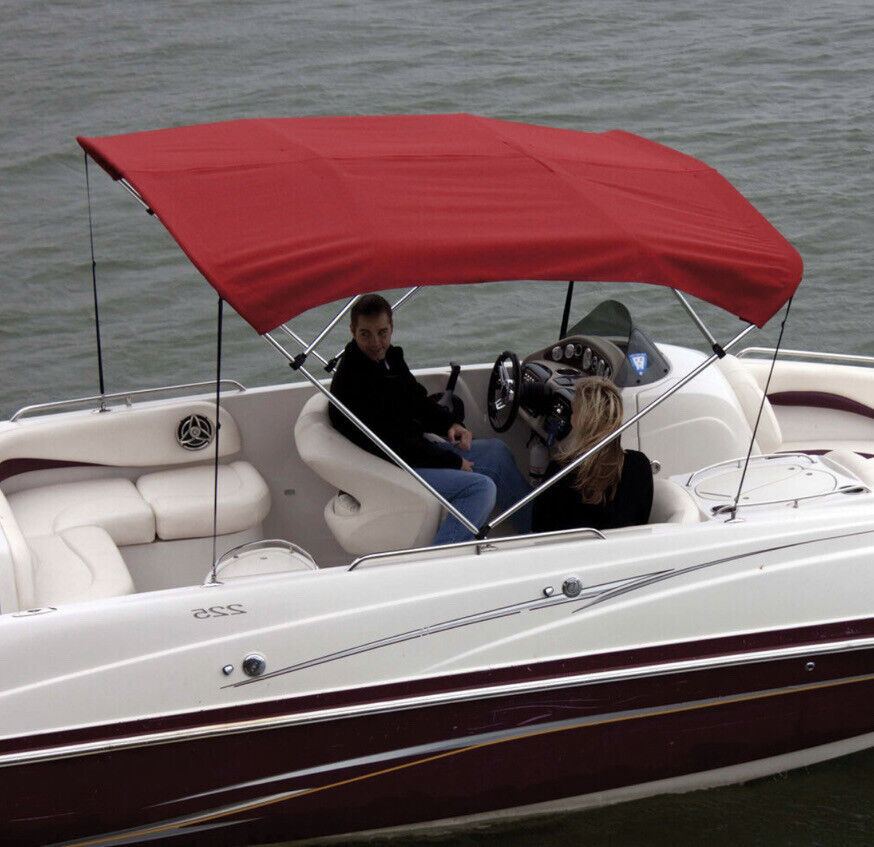 Shademate 80294 RED Bimini Top Poly Fabric &amp; Boot Only,4Bow,8&#39;L,42&quot;H,73-... - $247.38